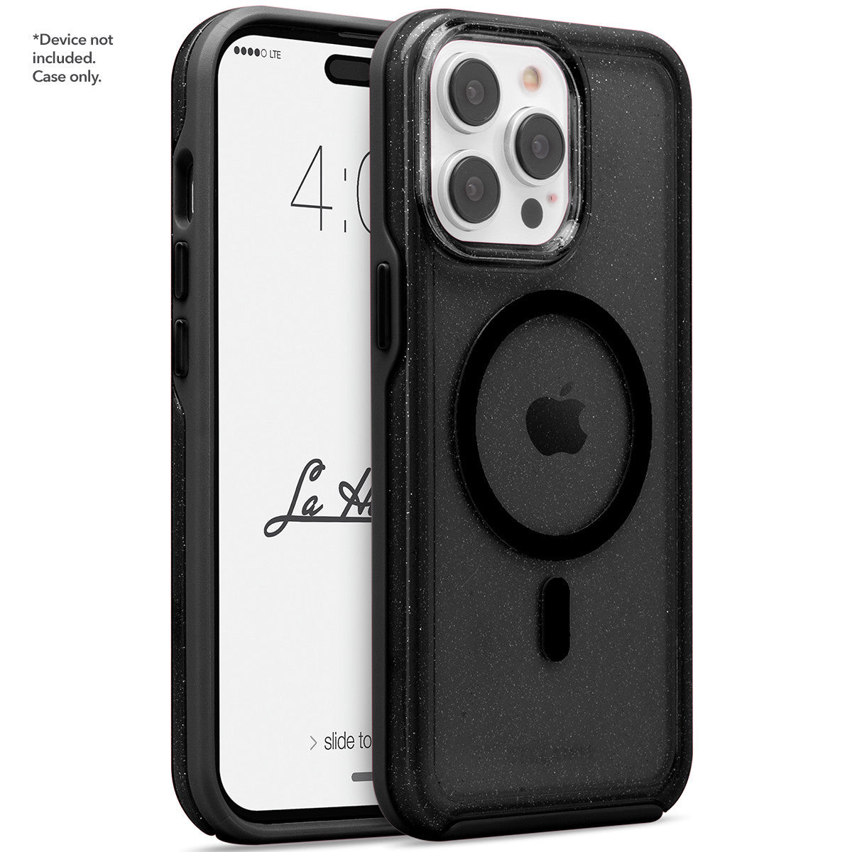 La Hornet Glitter - Apple iPhone 14 Pro Max/ 13 Pro Max Clear Black w/ MagSafe Cases