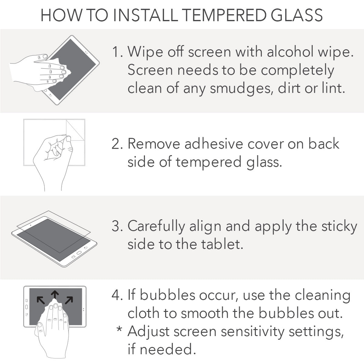 Tempered Glass - Shell Shock Tab Active 5/ Active 3 (Bulk) Screen Protectors