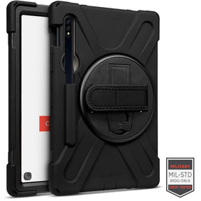 Rapture Rugged - Samsung Tab A8 10.5” X200 w/ Kickstand & Hand Strap Black Tablet Cases