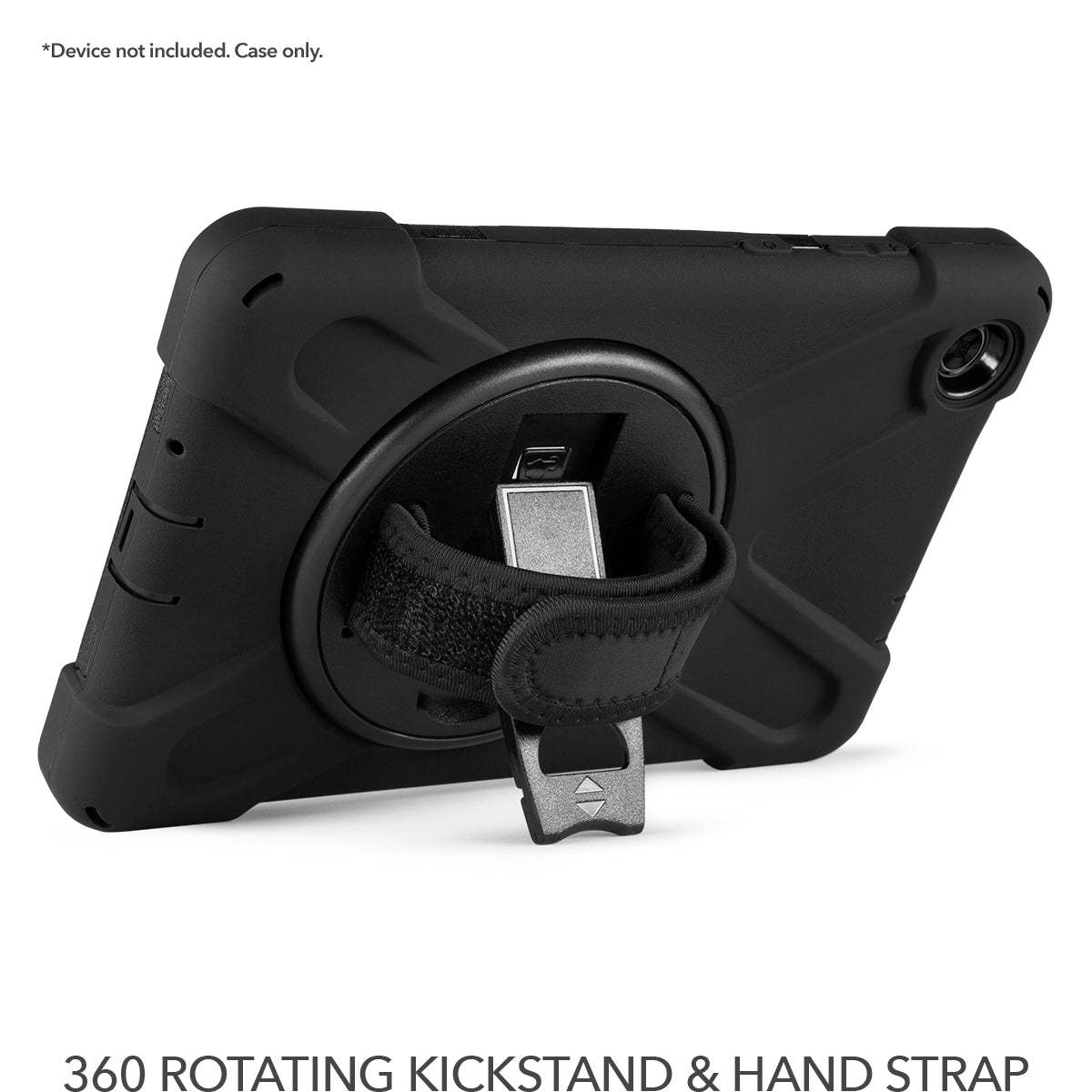 Rapture Rugged - Lenovo Tab M8 HD TB-8505 w/ Kickstand & Hand Strap Black Tablet Cases