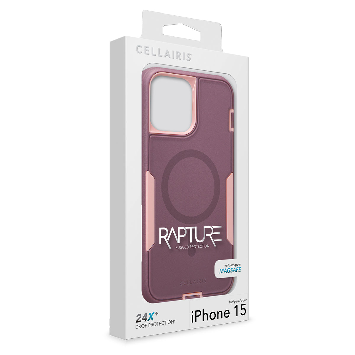 Rapture Rugged - iPhone 15 Rose/ Mulberry w/ MagSafe Cases
