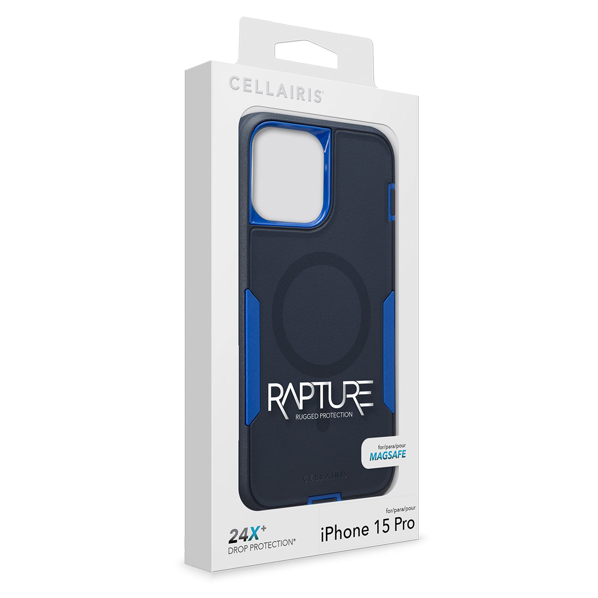 Rapture Rugged - iPhone 15 Pro Navy Blue w/ Blue w/ MagSafe Case