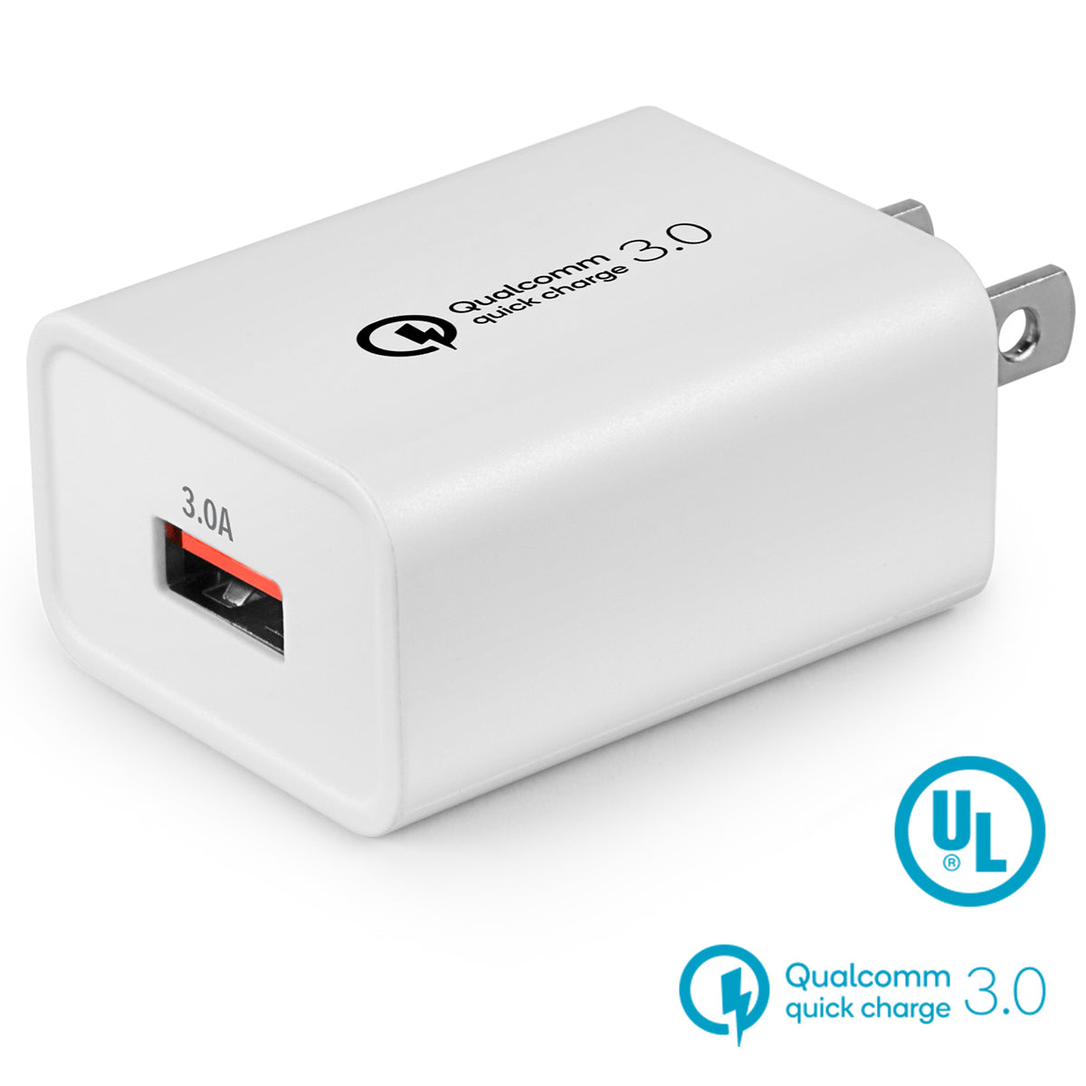 Wall Charger - Single USB-A 3A White Wall Chargers