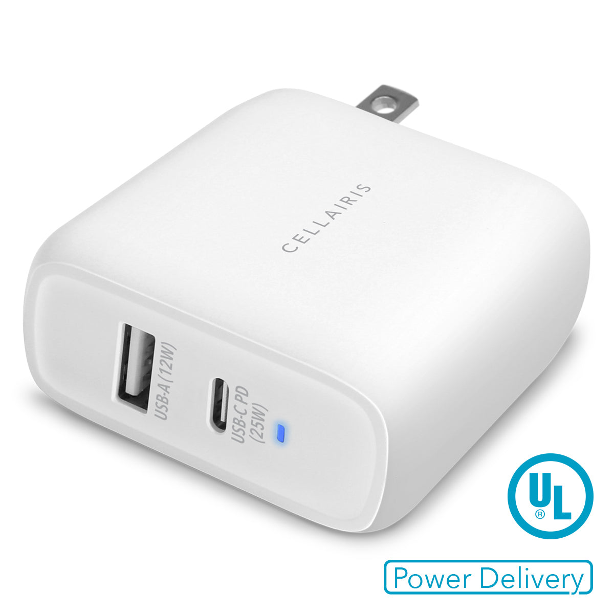 Cellairis Wall Charger - Dual USB-A + USB-C 37W White Power