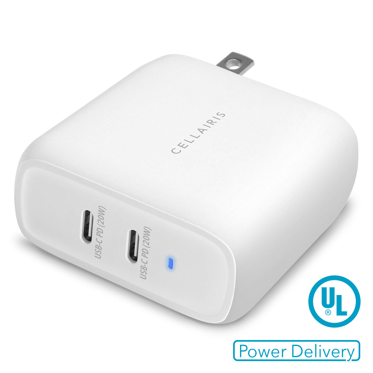 Cellairis Wall Charger - Dual USB-C + USB-C 40W White Power