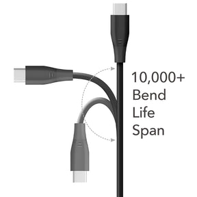 Charge Cable - 6FT USB-C to USB-C TPE Black Cables