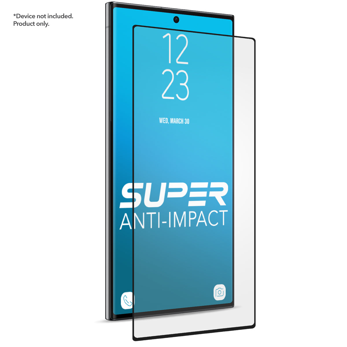 Glass Screen Protector - Galaxy S23 Ultra Curve Coverage Super Anti-Impact (Compatible w/ Fingerprint ID) Phone SP