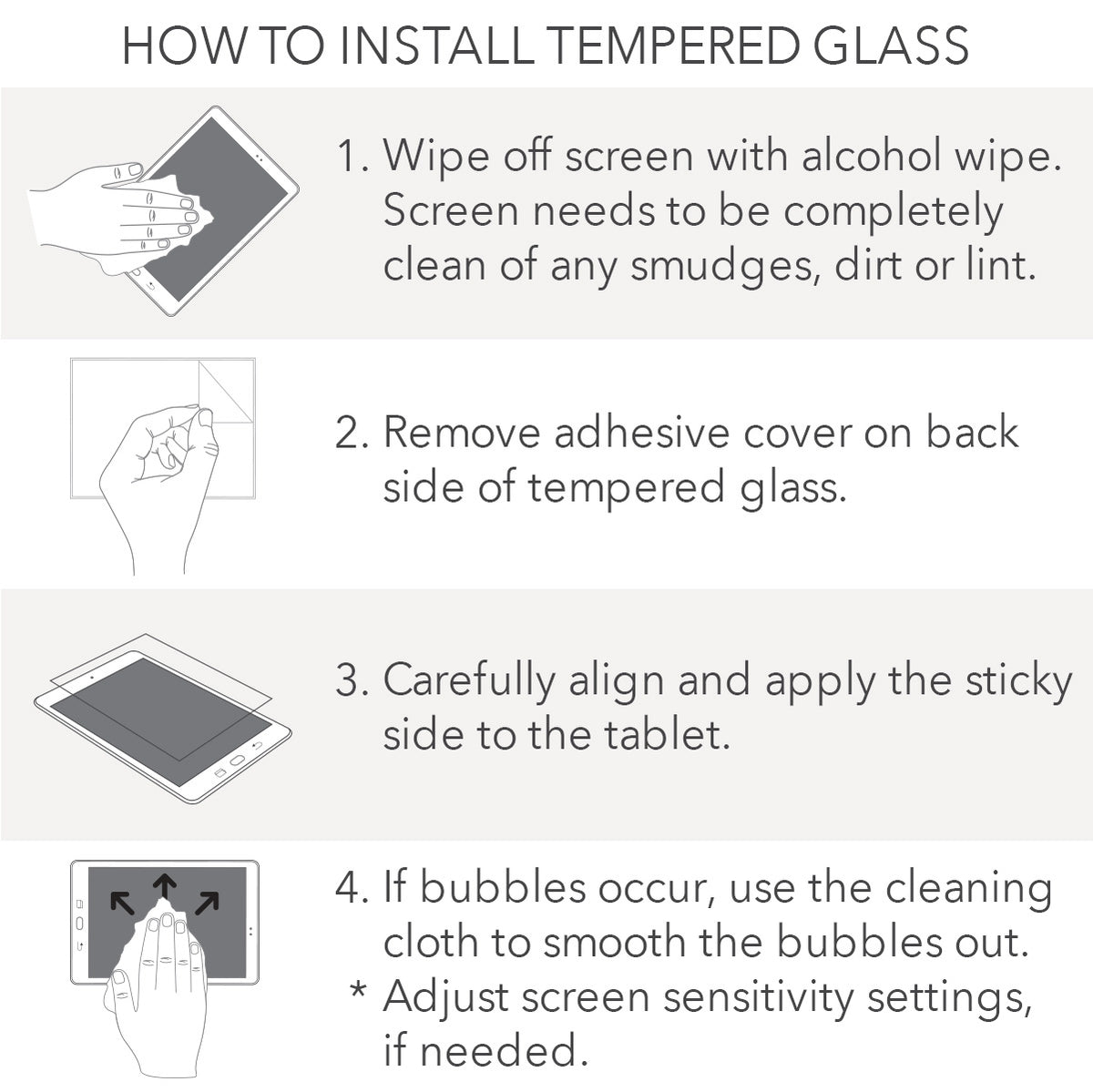 Tempered Glass - Shell Shock Samsung Tab A8 10.5â€� X200 (Bulk) Screen Protectors