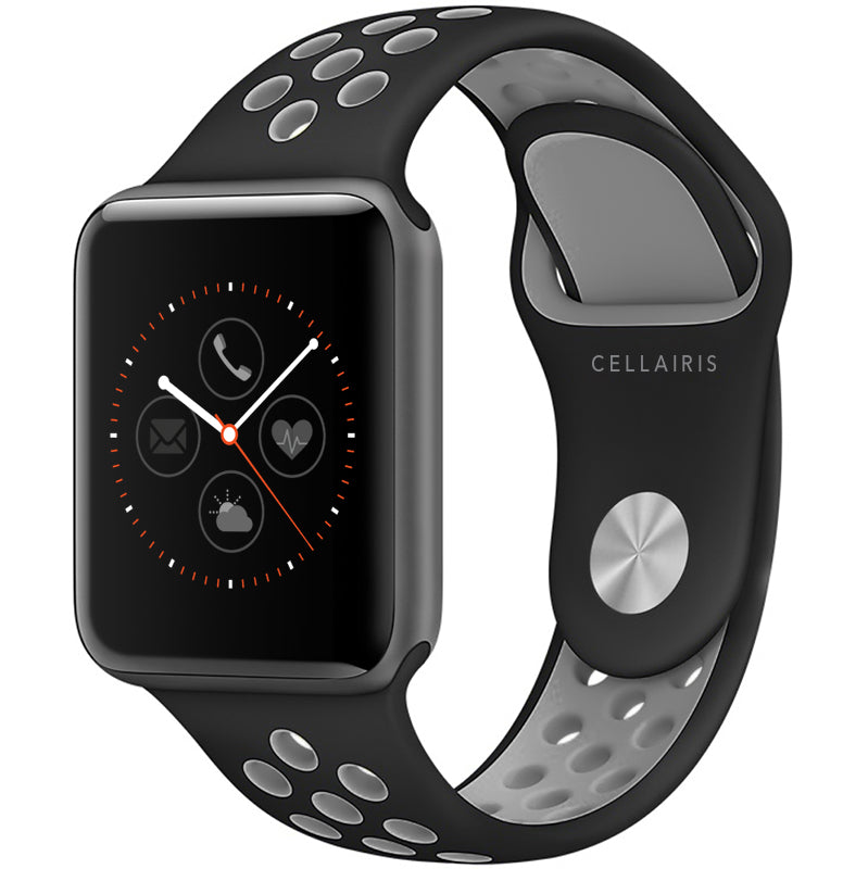Apple Watch Band - Sport Silicone Black/Gray 42/44/45/49mm Smart Watch