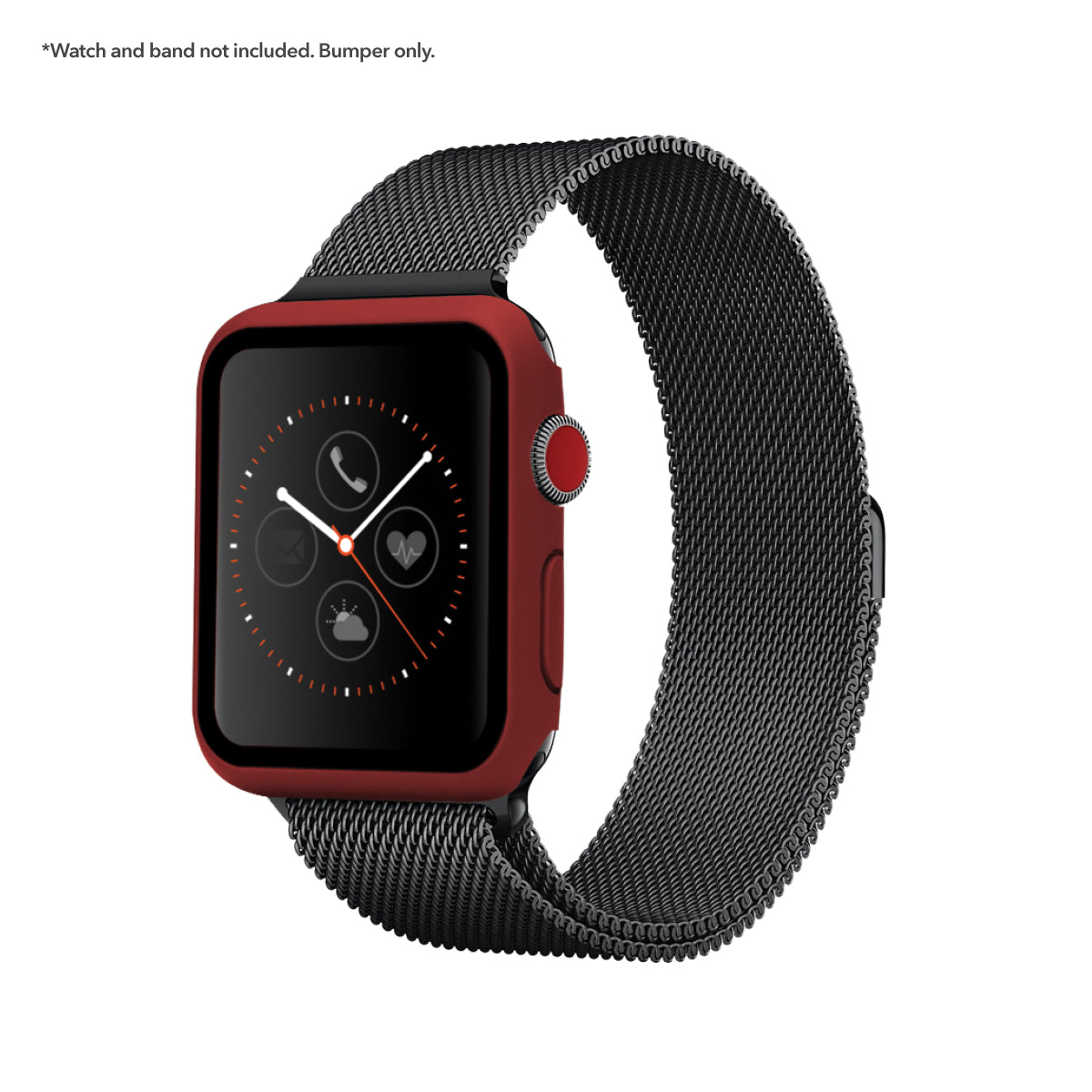 Apple Watch PC Bumper with Screen - Matte Red 45mm Smart Watch