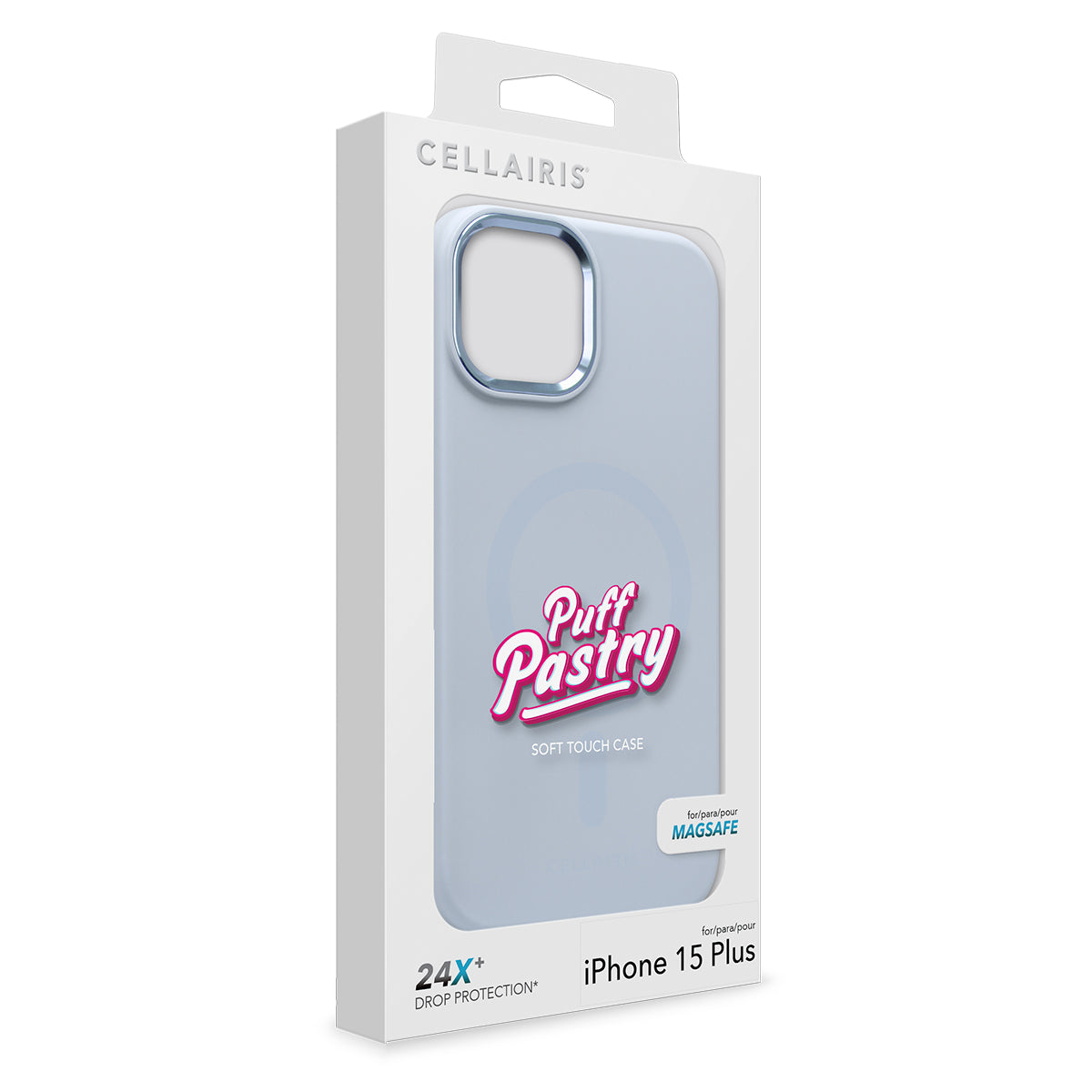 Puff Pastry - iPhone 15 Plus Le Bleu Beignet w/ Metal Accents w/ MagSafe Cases