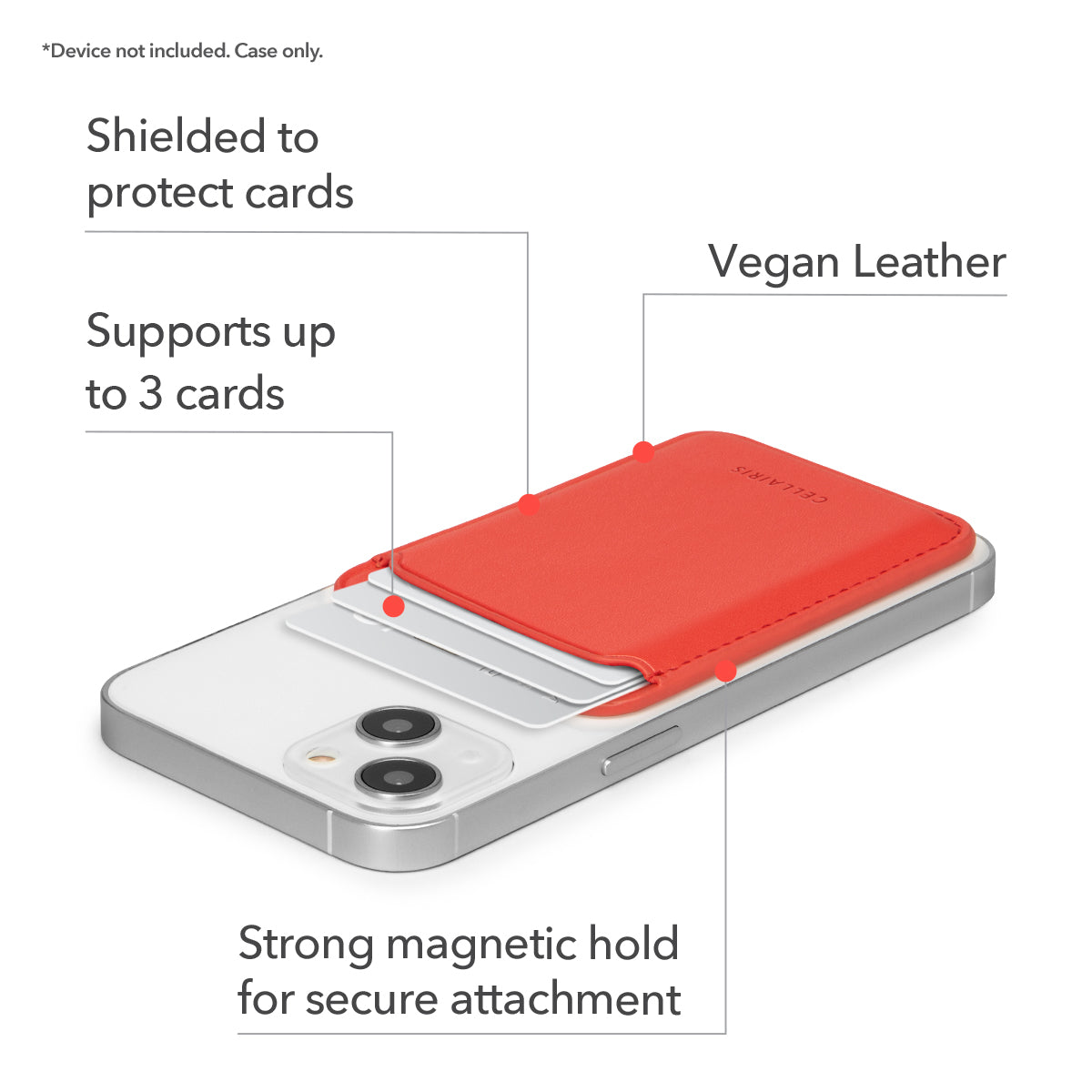 Wallet - Vegan Leather Red w/ MagSafe Accessories