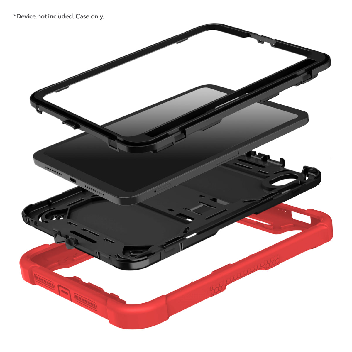 Rapture Rugged - Apple iPad Mini 6 w/ Kickstand Only Red/Black Tablet Cases