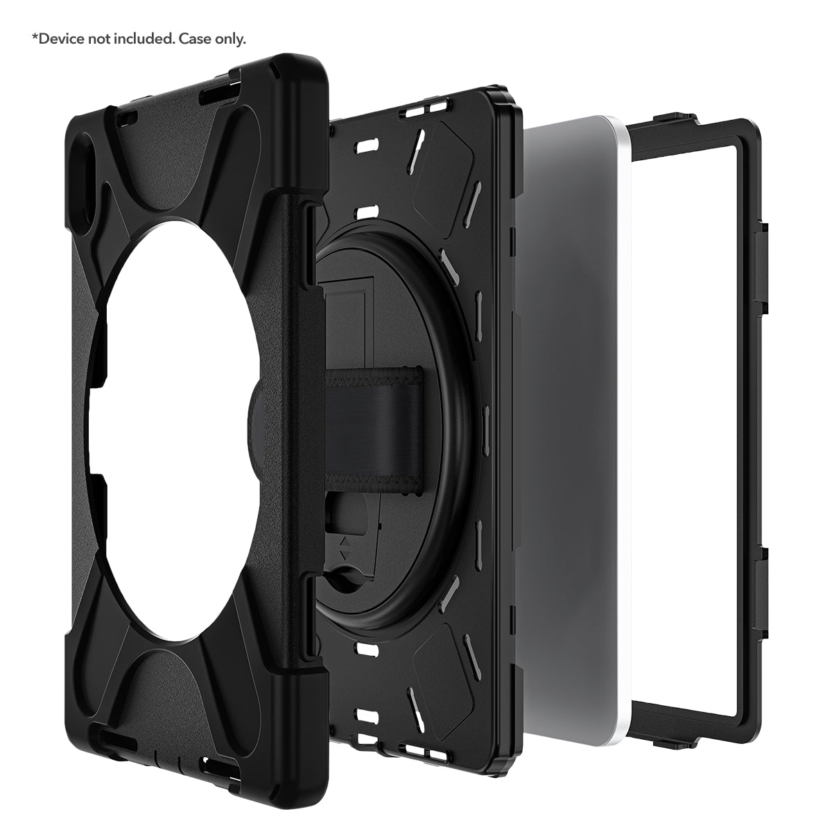 Cellairis Rapture Rugged - Apple iPad 10.9" Gen10 w/ Kickstand & Hand Strap Black Tablet Cases