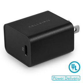 Wall Adapter - Single USB-C 3.0A 20W Black (Bulk) Wall Adapters