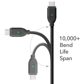 Charge Cable - 3FT Magnetic Micro USB to USB-A TPE Black Cables