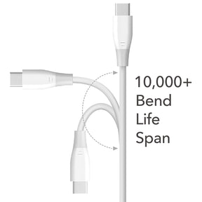 Charge Cable - 6FT USB-C to USB-C TPE White Cables