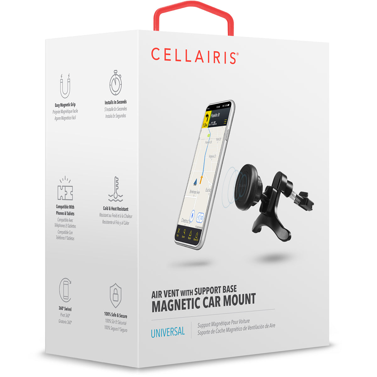 Cellairis Mount - Air Vent Magnetic w/ Support Base Mounts/Stands