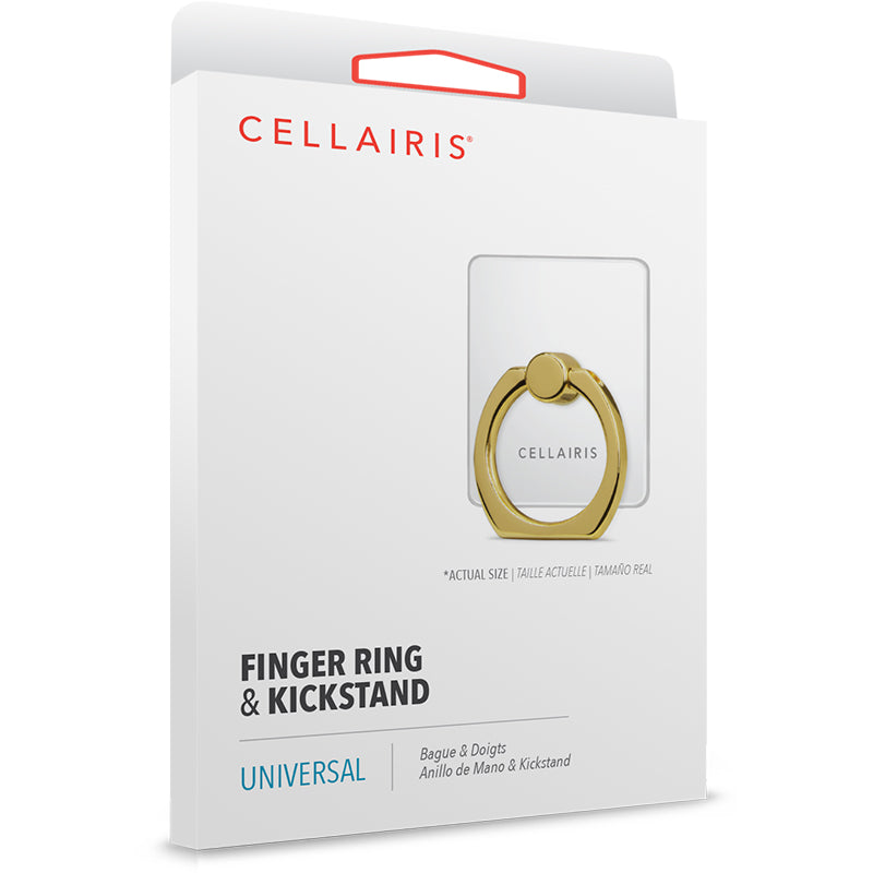 Finger Ring & Kickstand Clear/ Chrome Gold Rings/Grips