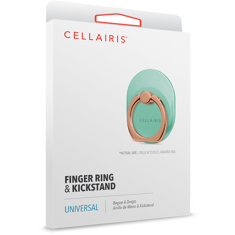 Finger Ring & Kickstand Turquoise/ Chrome Rose Gold Rings/Grips
